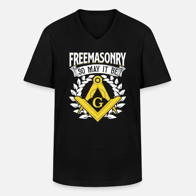 Masonic Freemasonry Fraternal - Männer-T-Shirt mit V-Ausschnitt - Schwarz