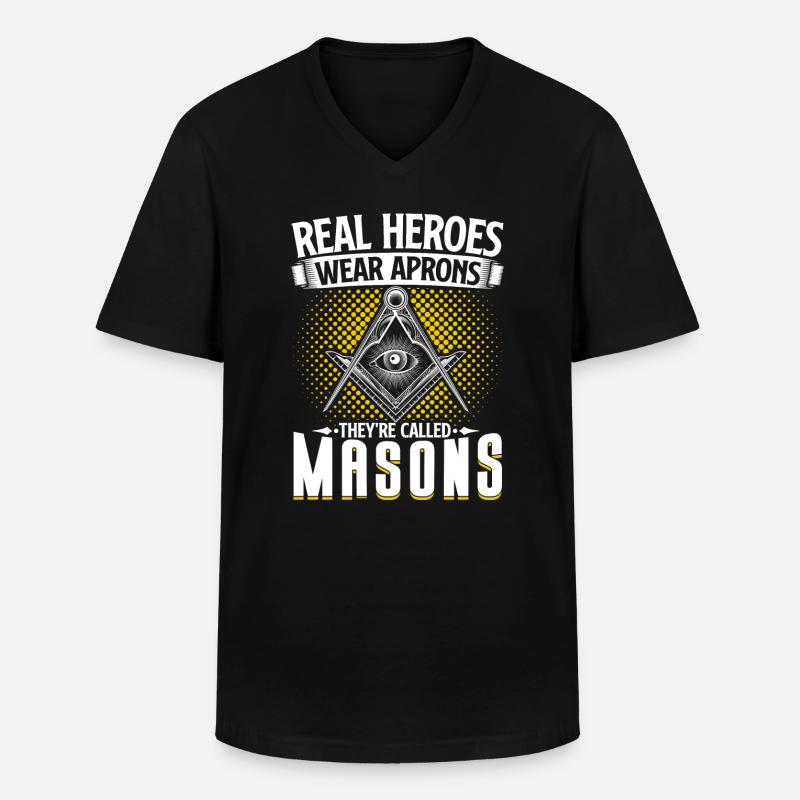 Masonic Freemasonry Fraternal - Männer-T-Shirt mit V-Ausschnitt - Schwarz