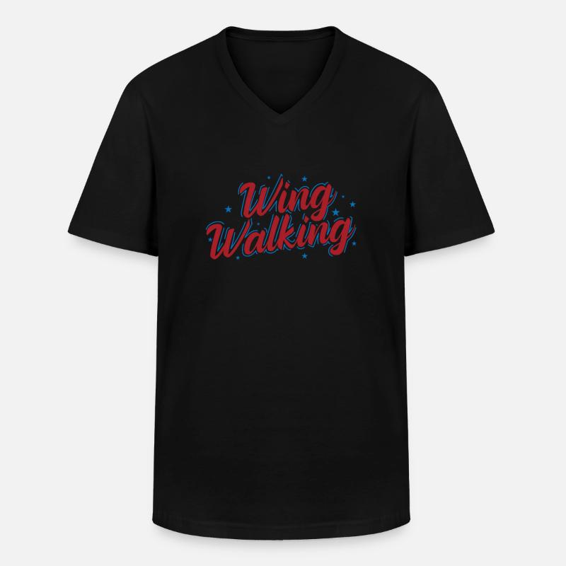 Wing Walking Spaß Hobby - Männer-T-Shirt mit V-Ausschnitt - Schwarz