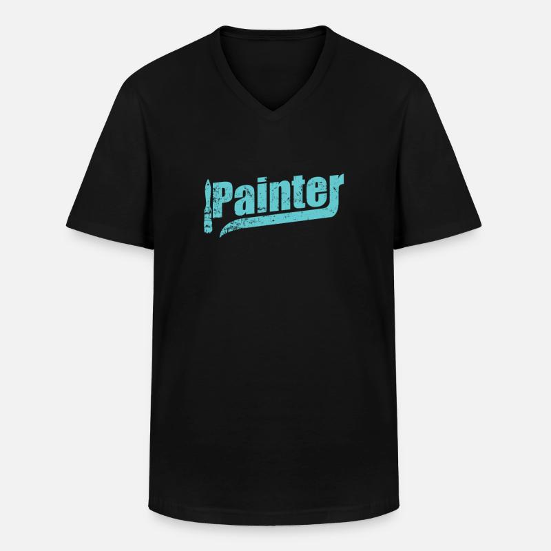 Painter Lackierer Beruf - Männer-T-Shirt mit V-Ausschnitt - Schwarz