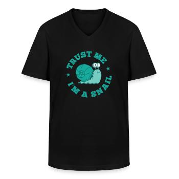 Trust me I'm a Snail Schneckenhaus Tier - Männer-T-Shirt mit V-Ausschnitt - Schwarz - Vorne - AI Model Male 178 dark (178cm)