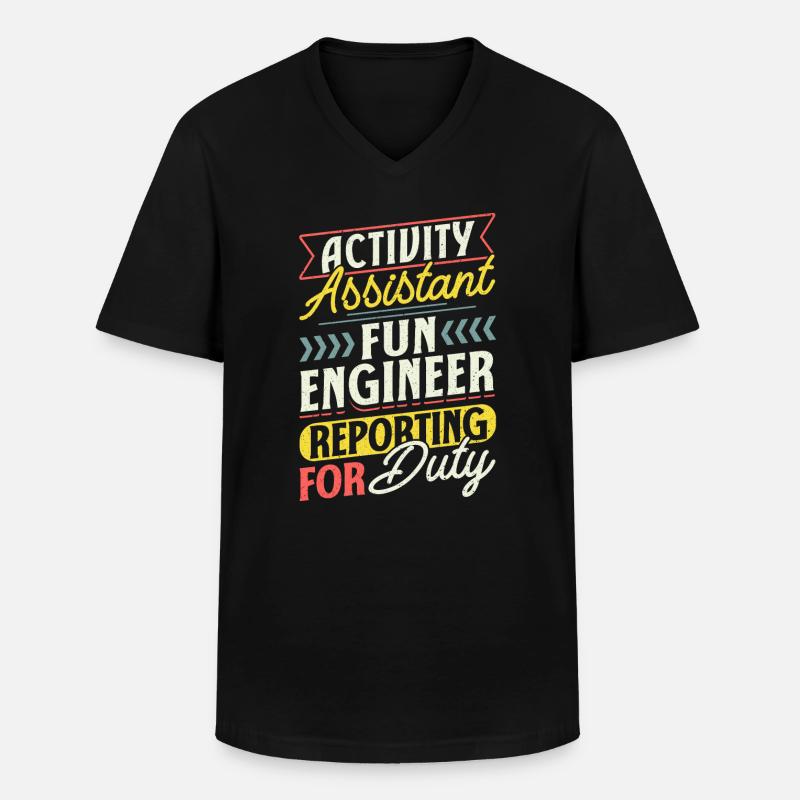 Activity Assistant Professionals - Männer-T-Shirt mit V-Ausschnitt - Schwarz