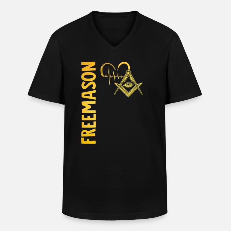 Masonic Freemasonry Fraternal - Männer-T-Shirt mit V-Ausschnitt - Schwarz