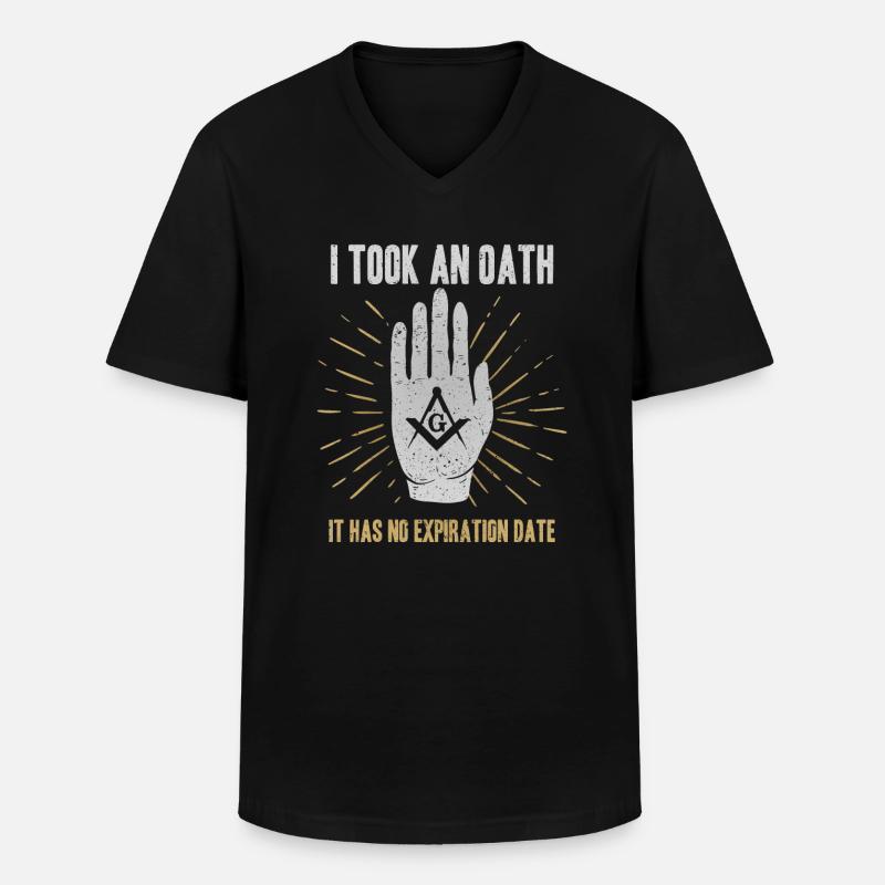 Masonic Freemasonry Fraternal - Männer-T-Shirt mit V-Ausschnitt - Schwarz