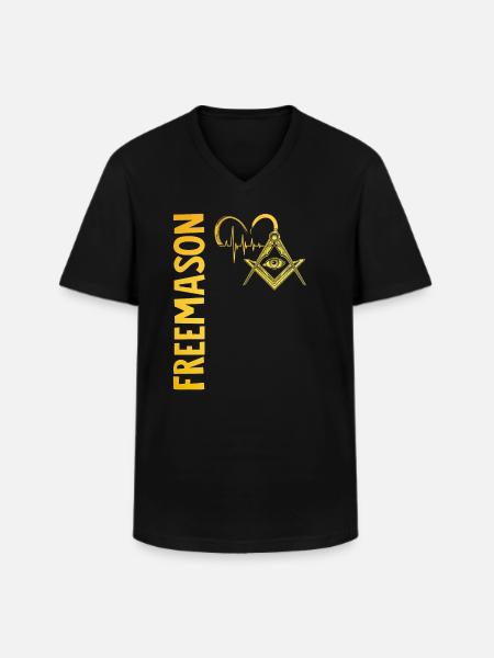 Masonic Freemasonry Fraternal - Männer-T-Shirt mit V-Ausschnitt - Schwarz