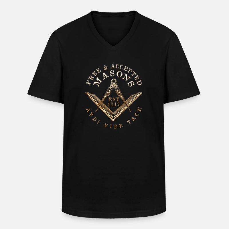 Masonic Freemasonry Fraternal - Männer-T-Shirt mit V-Ausschnitt - Schwarz