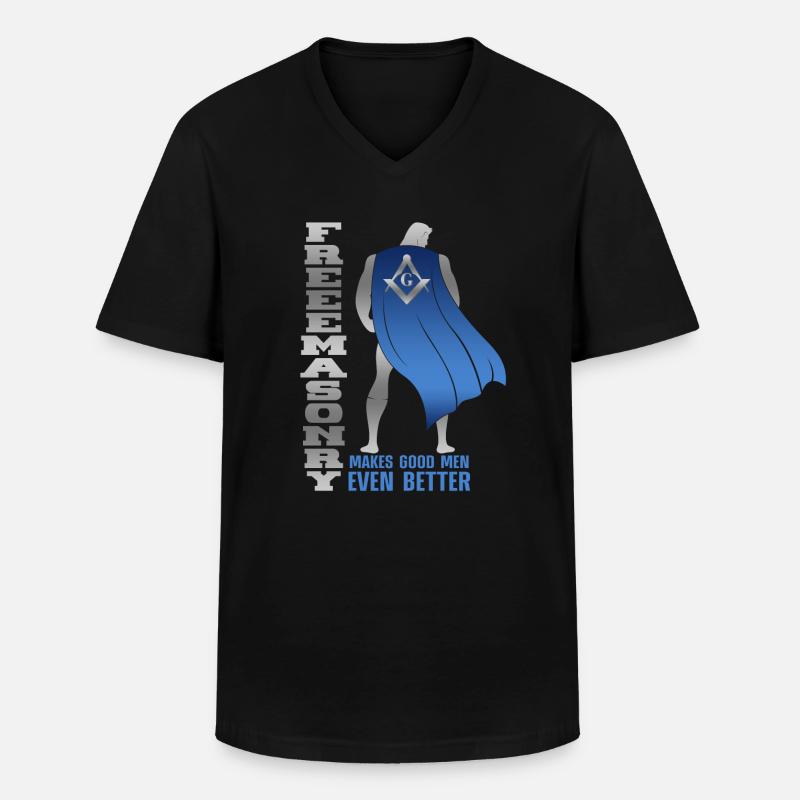 Masonic Freemasonry Fraternal - Männer-T-Shirt mit V-Ausschnitt - Schwarz