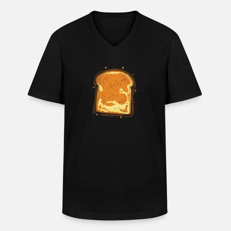 Toastbrot Teig Backware - Männer-T-Shirt mit V-Ausschnitt - Schwarz