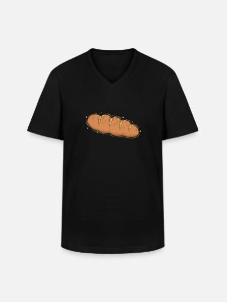 Brot ist leckere Backware - Männer-T-Shirt mit V-Ausschnitt - Schwarz