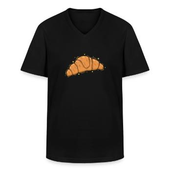 Brot Bäcker Hörnchen Coissant Backware - Männer-T-Shirt mit V-Ausschnitt - Schwarz - Vorne - AI Model Male 178 dark (178cm)