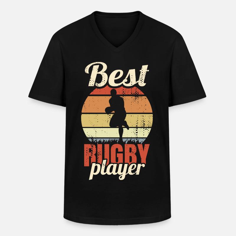 Best Rugby Player - Männer-T-Shirt mit V-Ausschnitt - Schwarz