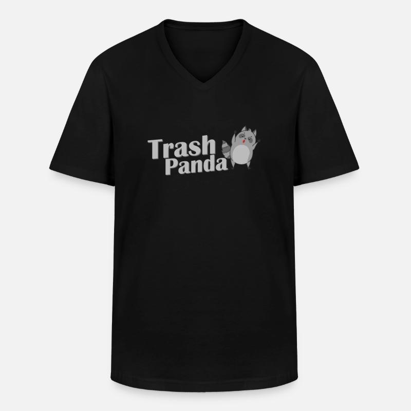 Trash Panda Waschbär Allesfresser - Männer-T-Shirt mit V-Ausschnitt - Schwarz