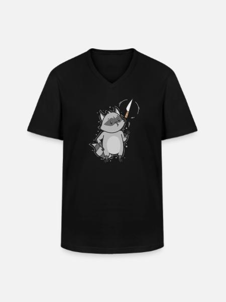Wäschbar mit Messer Allesfresser - Männer-T-Shirt mit V-Ausschnitt - Schwarz