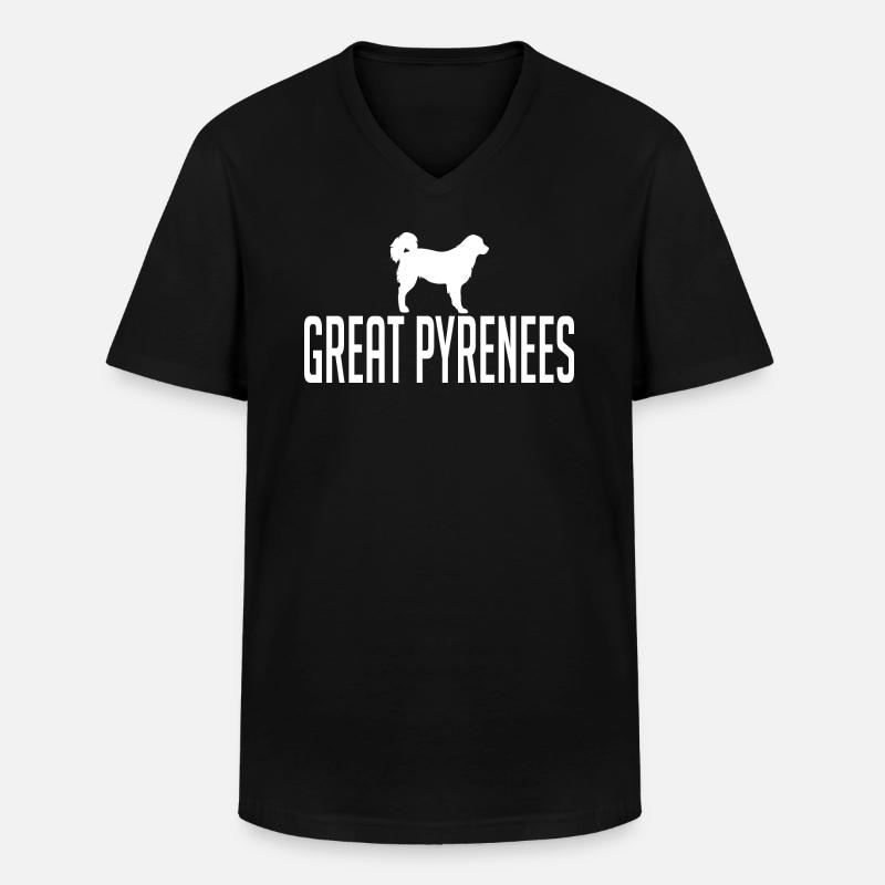 Great Pyrenees Hunderasse Hunde Wilsigns - Männer-T-Shirt mit V-Ausschnitt - Schwarz