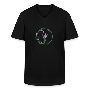 Lavendel Kreis Pflanze Garten Duft - Männer-T-Shirt mit V-Ausschnitt - Schwarz - Vorne - AI Model Male 178 dark (178cm)