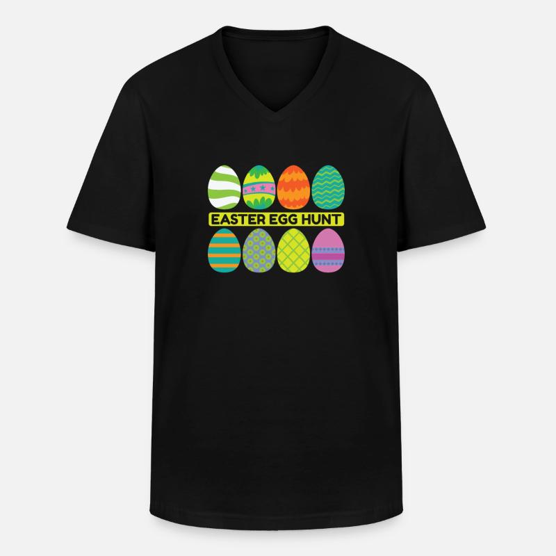 Easter Egg hunt Frühlingsanfang - Männer-T-Shirt mit V-Ausschnitt - Schwarz