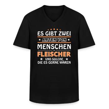 Fleischer Geschenk - zwei Arten von... Design - Männer-T-Shirt mit V-Ausschnitt - Schwarz - Vorne - AI Model Male 178 dark (178cm)