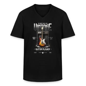 I'm Not Old I'm Vintage Retro 1953 Guitar Player - Men's V-Neck T-Shirt - black - Front - AI Model Male 178 dark (178cm)