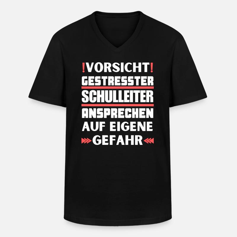 Gestresster Schulleiter nicht ansprechen! - Männer-T-Shirt mit V-Ausschnitt - Schwarz