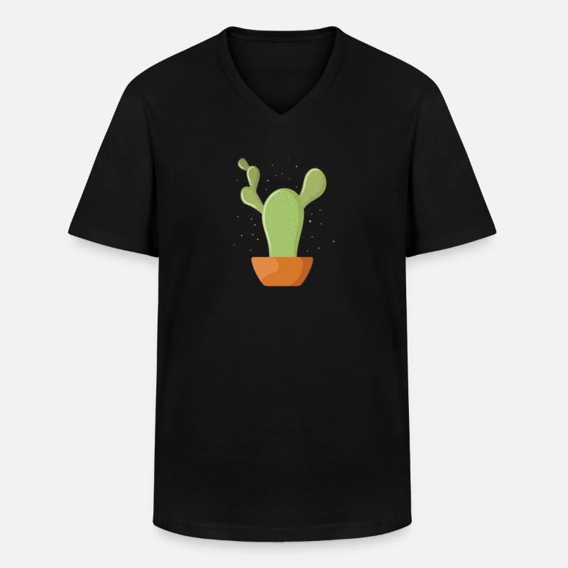 Gartenarbeit kleiner Kaktus - Männer-T-Shirt mit V-Ausschnitt - Schwarz
