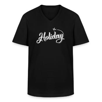 Vacances agréables Vacances de loisirs - T-shirt col V Homme - noir - Devant - AI Model Male 178 dark (178cm)