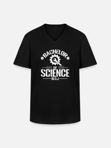 Baccalauréat en sciences Études scientifiques - T-shirt col V Homme - noir