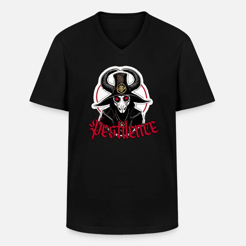 Okkulter Pest Priester - Männer-T-Shirt mit V-Ausschnitt - Schwarz