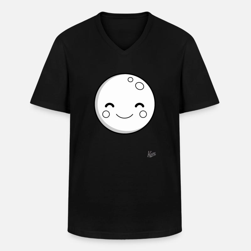 Süßer lächelnder Mond: Traumhafte Nächte - Männer-T-Shirt mit V-Ausschnitt - Schwarz