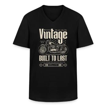 Motocicleta Vintage Motociclistas Cumpleaños 1969 - Camiseta con cuello de pico hombre - negro - delante - AI Model Male 178 dark (178cm)