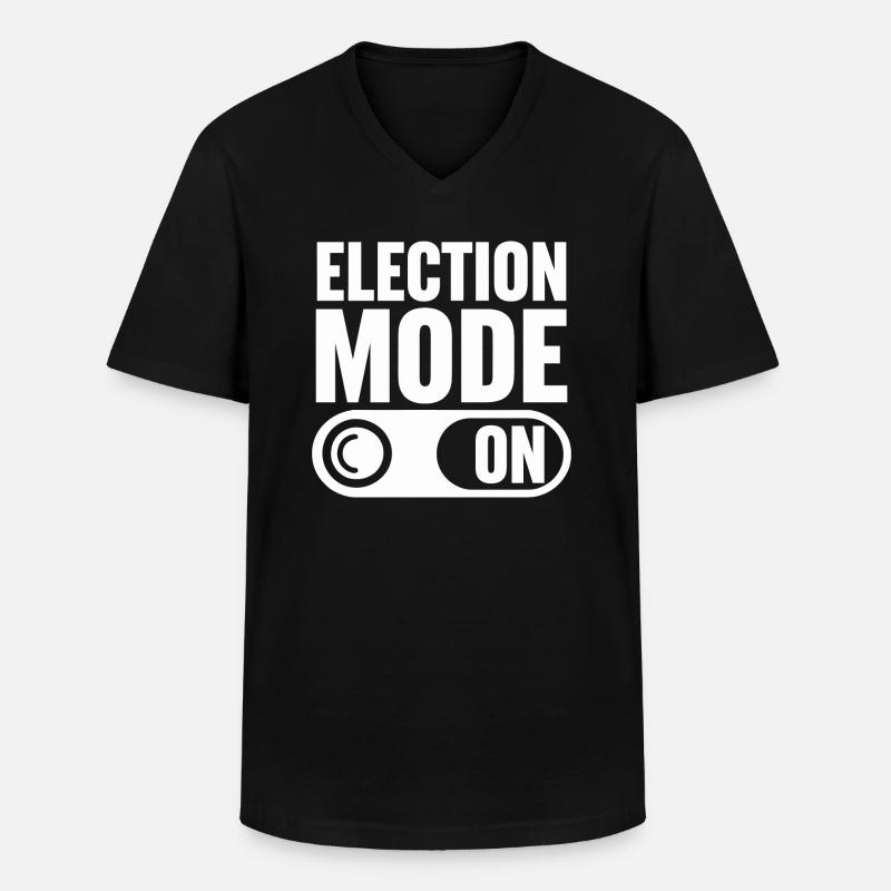 Election Mode On - Männer-T-Shirt mit V-Ausschnitt - Schwarz