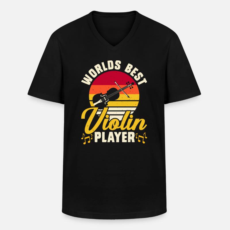 Bester Geigenspieler der Welt - Männer-T-Shirt mit V-Ausschnitt - Schwarz