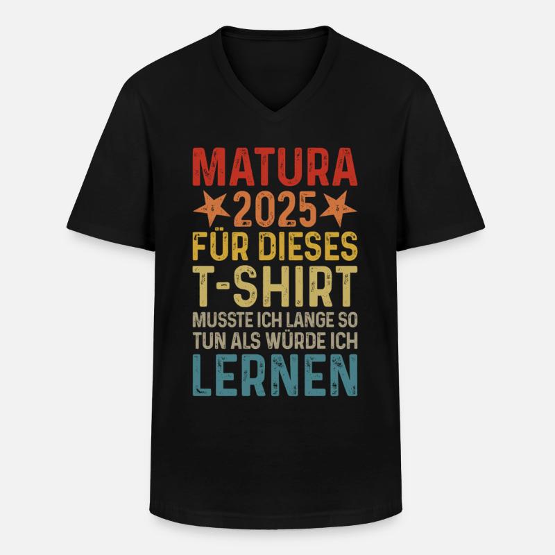 Matura 2025 - Männer-T-Shirt mit V-Ausschnitt - Schwarz