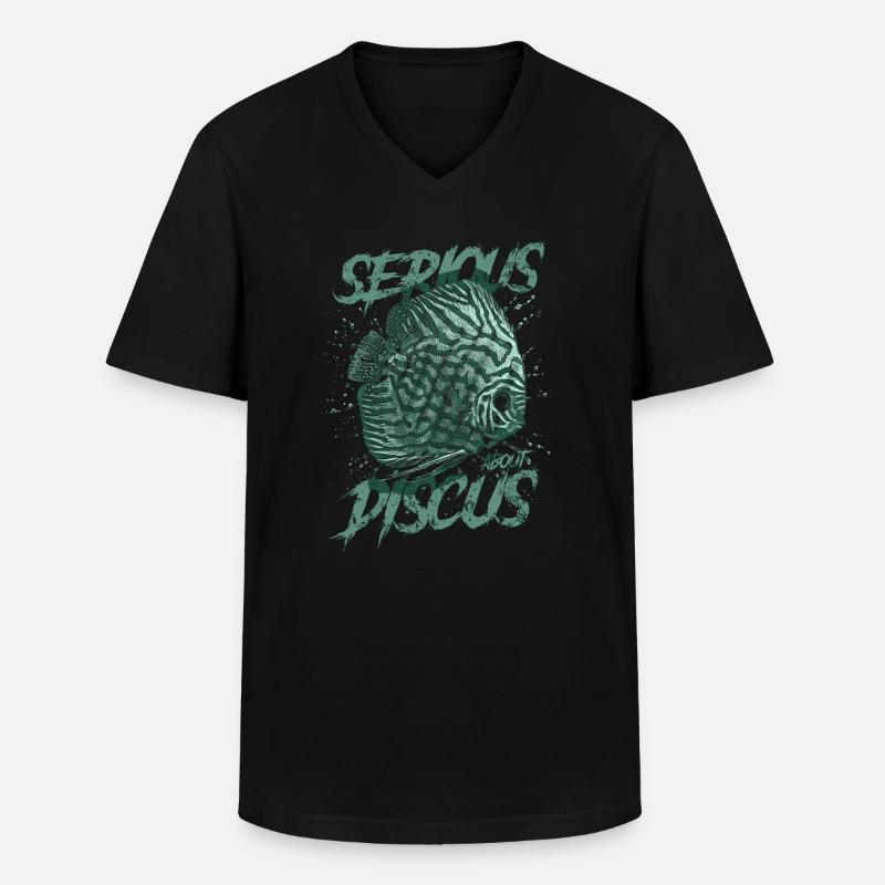Ernsthaft über Diskusfischhalter Aquarianer - Männer-T-Shirt mit V-Ausschnitt - Schwarz
