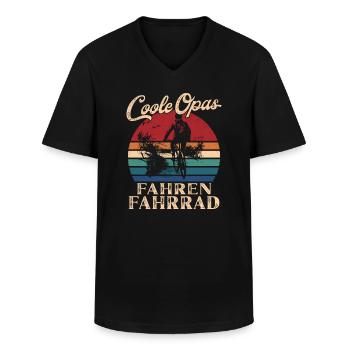 Coole Opas fahren Fahrrad Retro Großvater - Männer-T-Shirt mit V-Ausschnitt - Schwarz - Vorne - AI Model Male 178 dark (178cm)
