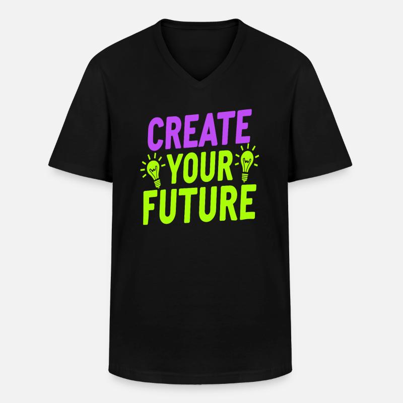 Create Your Future Glühbirne - Männer-T-Shirt mit V-Ausschnitt - Schwarz