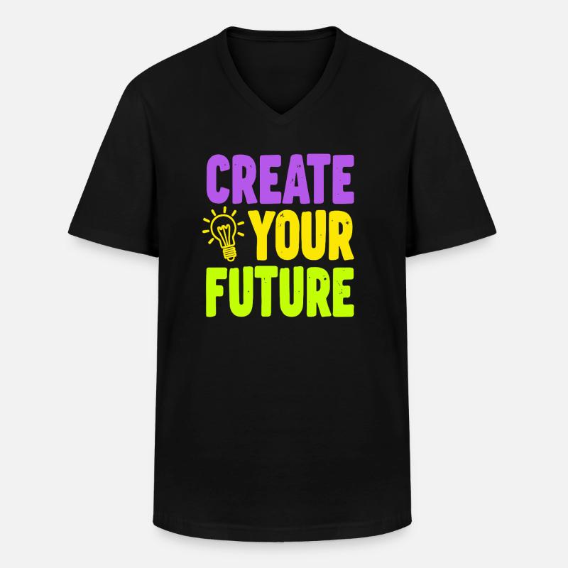 Create Your Future Glühbirne - Männer-T-Shirt mit V-Ausschnitt - Schwarz