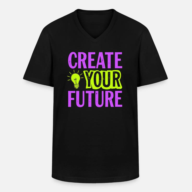 Create Your Future Glühbirne - Männer-T-Shirt mit V-Ausschnitt - Schwarz