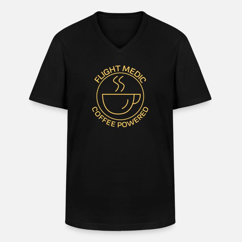 Flight Medic Coffee powered Luftrettung - Männer-T-Shirt mit V-Ausschnitt - Schwarz