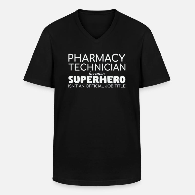 Pharmacy technician Superhero - Männer-T-Shirt mit V-Ausschnitt - Schwarz