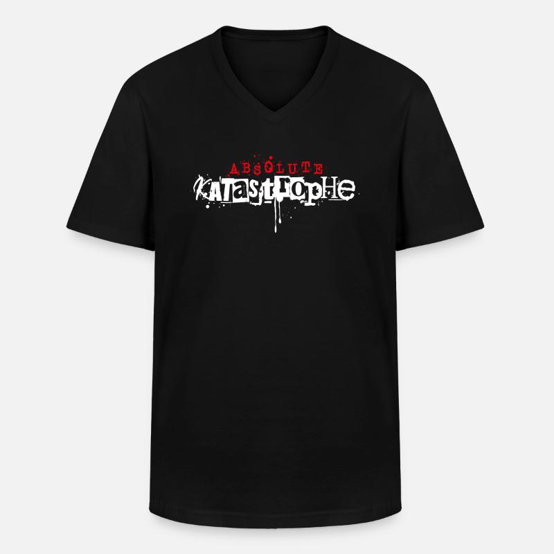 Absolute Katastrophe - Männer-T-Shirt mit V-Ausschnitt - Schwarz