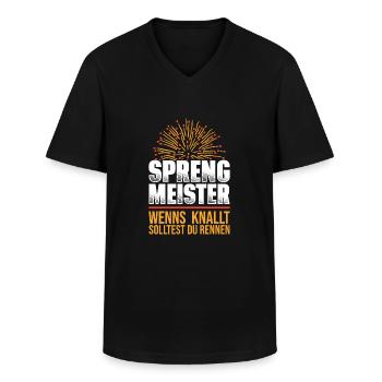 Sprengmeister Sprengbeauftragter Sprengung Beruf - Männer-T-Shirt mit V-Ausschnitt - Schwarz - Vorne - AI Model Male 178 dark (178cm)
