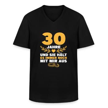 Perlenhochzeit 30. Hochzeitstag Geschenk Mann - Männer-T-Shirt mit V-Ausschnitt - Schwarz - Vorne - AI Model Male 178 dark (178cm)