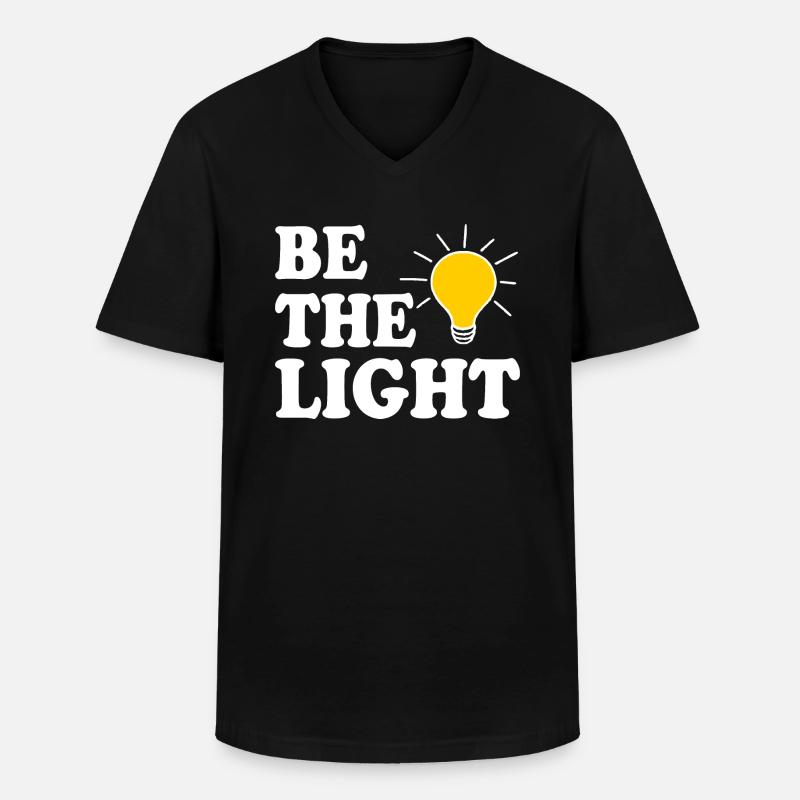 Be the light - Männer-T-Shirt mit V-Ausschnitt - Schwarz