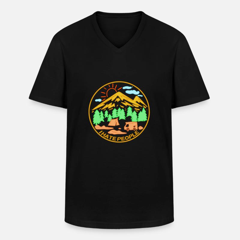 Ich hasse Menschen - Männer-T-Shirt mit V-Ausschnitt - Schwarz