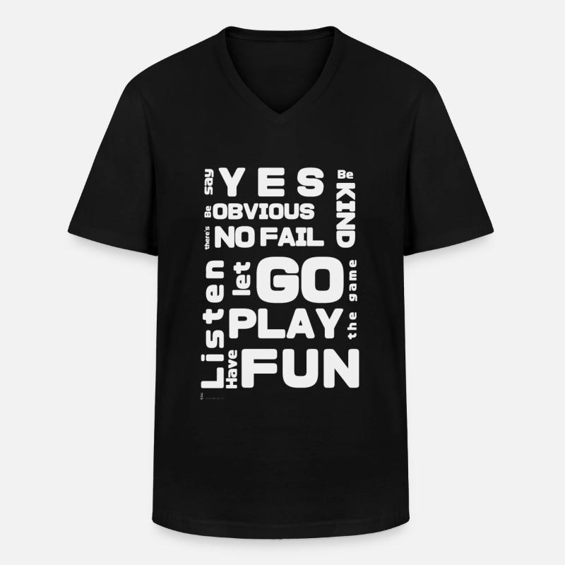 improv rules weiß - Männer-T-Shirt mit V-Ausschnitt - Schwarz
