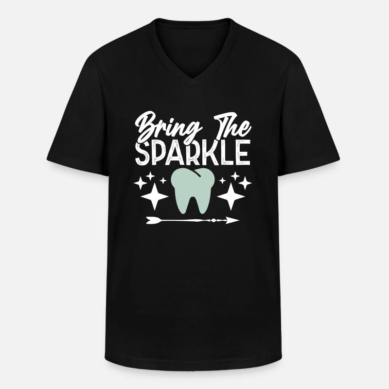 zähne glänzen - Männer-T-Shirt mit V-Ausschnitt - Schwarz