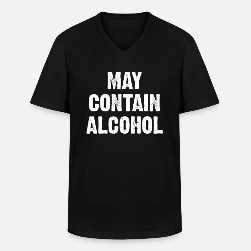 May Contain Alcohol - Männer-T-Shirt mit V-Ausschnitt - Schwarz