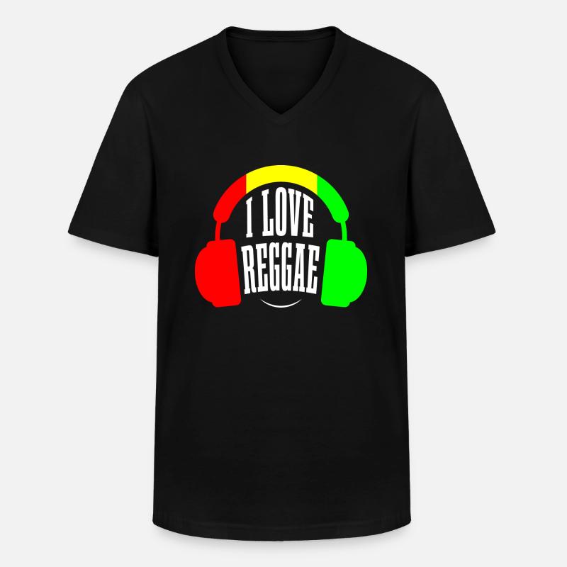 Reggae-Musik - Männer-T-Shirt mit V-Ausschnitt - Schwarz