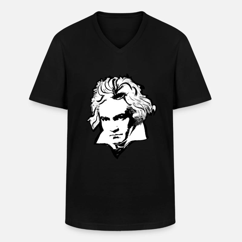 Beethoven - Männer-T-Shirt mit V-Ausschnitt - Schwarz
