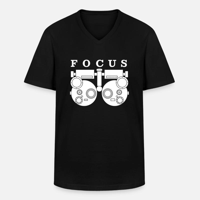 Fokus-Augen-Test - Optiker Optiker - Männer-T-Shirt mit V-Ausschnitt - Schwarz
